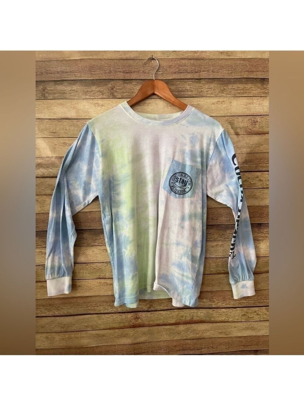 Southern Spirit Women’s Tie Dye Cocoa Beach Florida Long Sleeve T Shirt Size: M